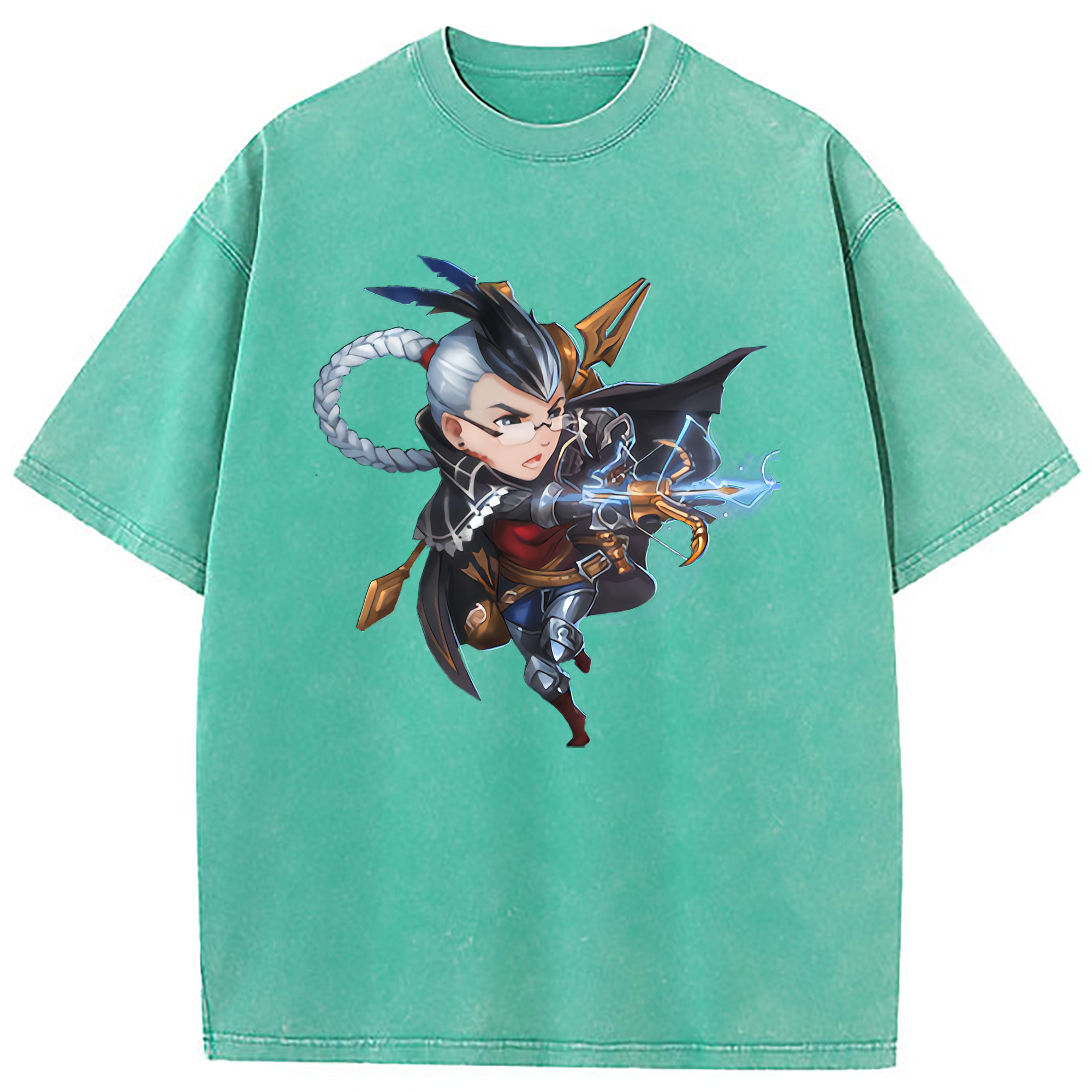 （画像用） リーグ・オブ・レジェンド League of Legends LOL 綿100% ヴィンテージ風 半袖Tシャツ（フロントプリント）